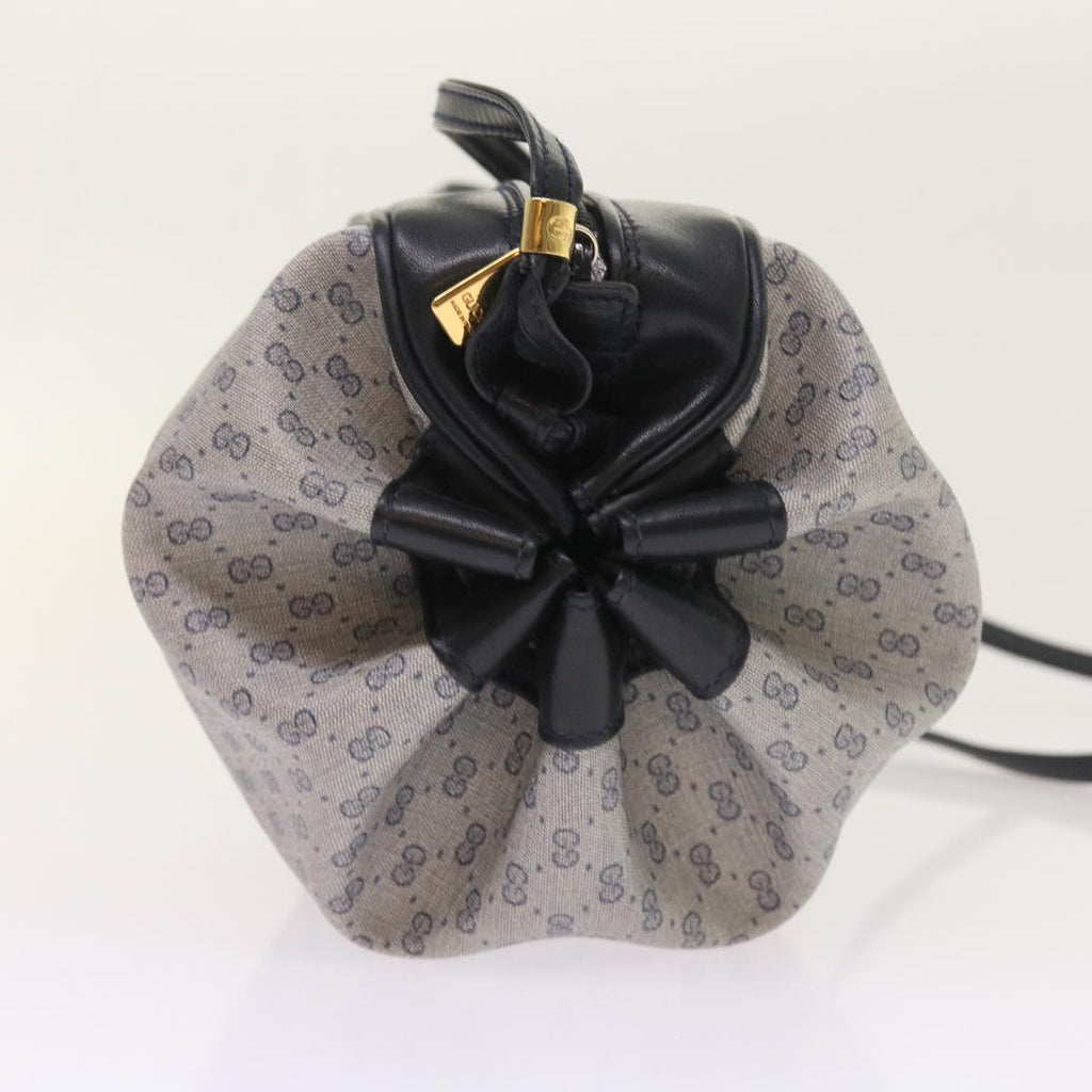 GUCCI Micro GG Canvas Shoulder Bag PVC Leather Navy 007.115.5770 th4074