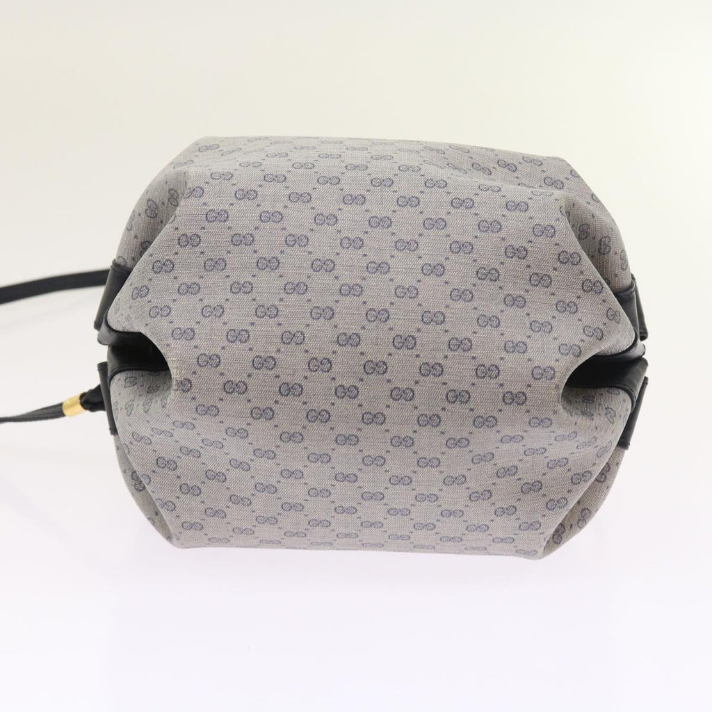 GUCCI Micro GG Canvas Shoulder Bag PVC Leather Navy 007.115.5770 th4074