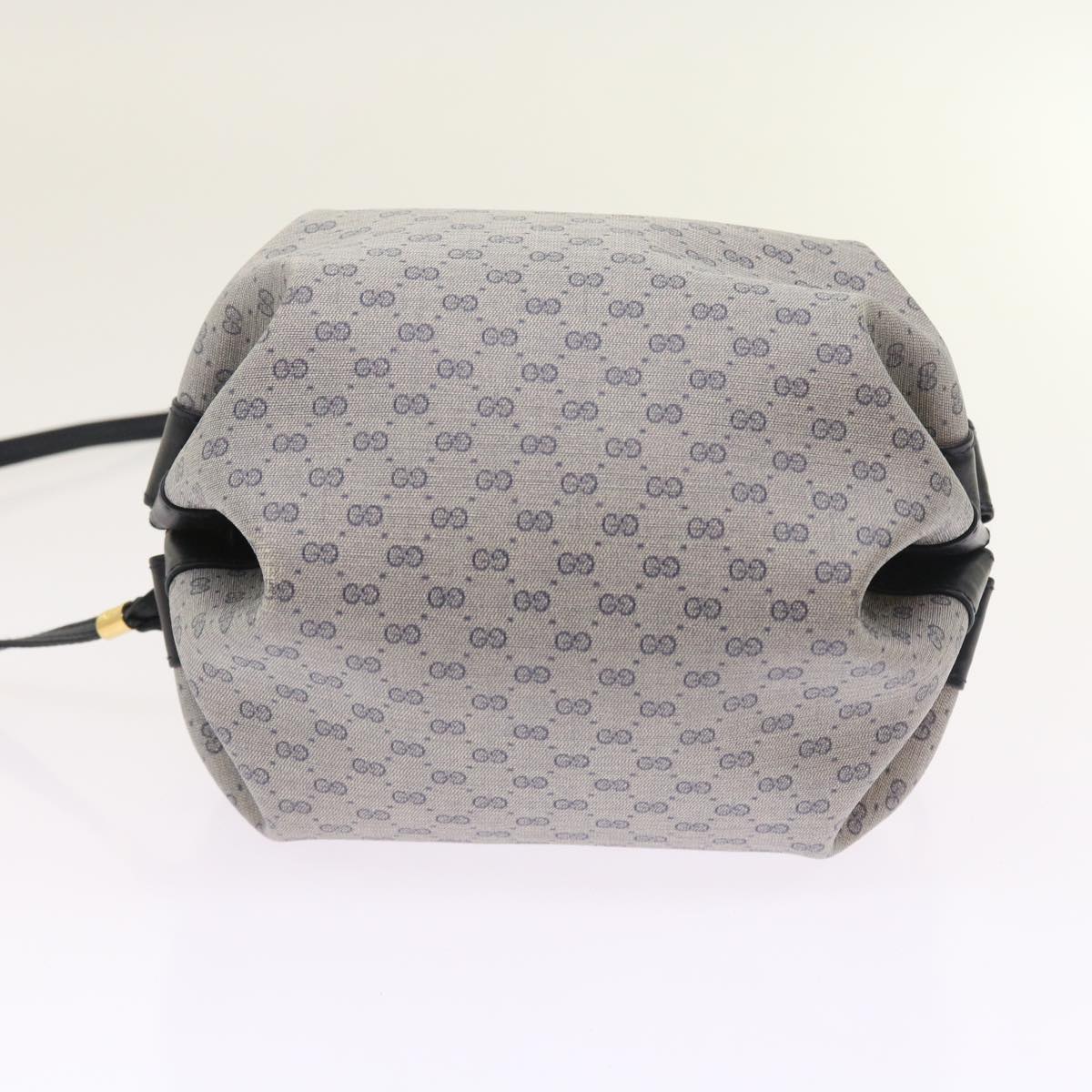 GUCCI Micro GG Canvas Shoulder Bag PVC Leather Navy 007.115.5770 th4074