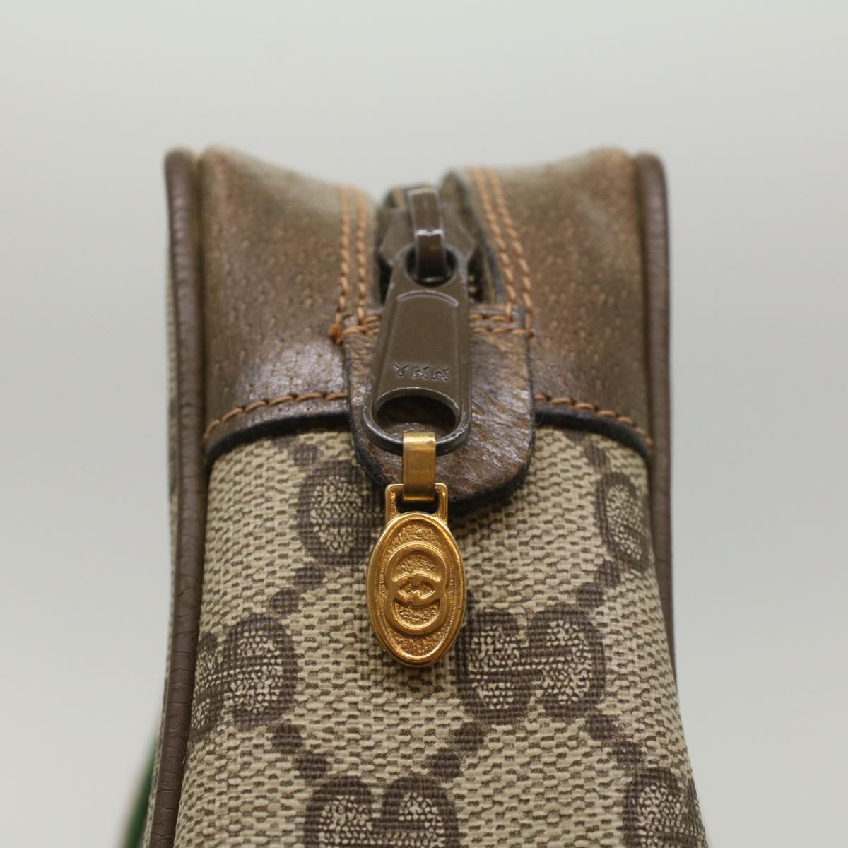 GUCCI GG Canvas Web Sherry Line Clutch Bag Beige Red Green 63.01.012 th4080