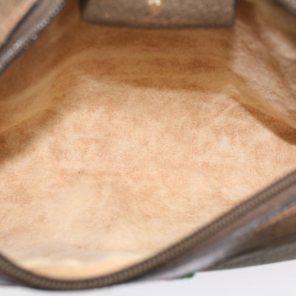 GUCCI GG Canvas Web Sherry Line Clutch Bag Beige Red Green 63.01.012 th4080
