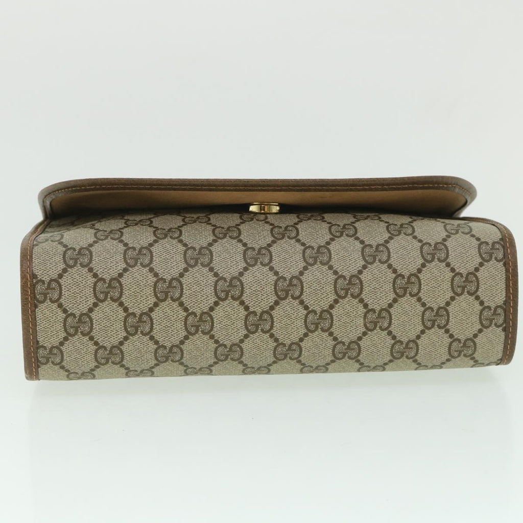 GUCCI GG Supreme Web Sherry Line Clutch Bag Beige Red 156 01 030 th4102