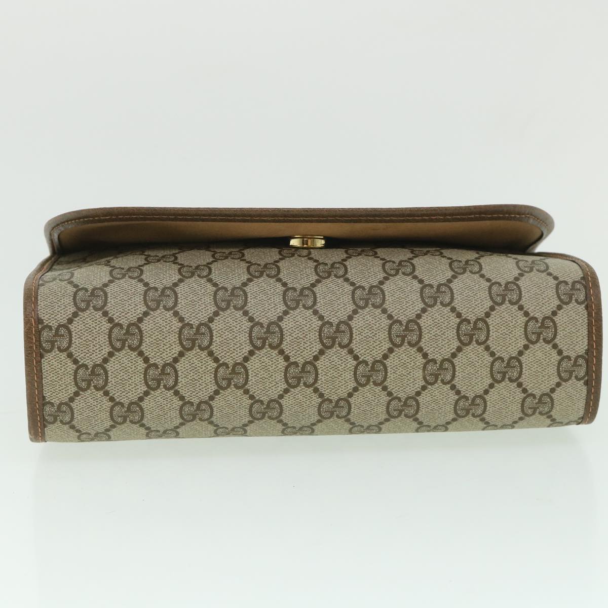 GUCCI GG Supreme Web Sherry Line Clutch Bag Beige Red 156 01 030 th4102