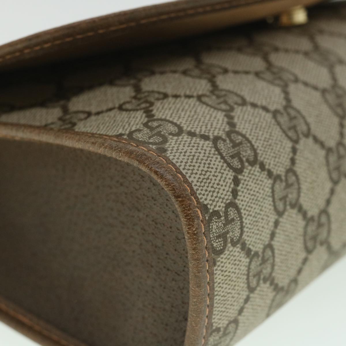 GUCCI GG Supreme Web Sherry Line Clutch Bag Beige Red 156 01 030 th4102