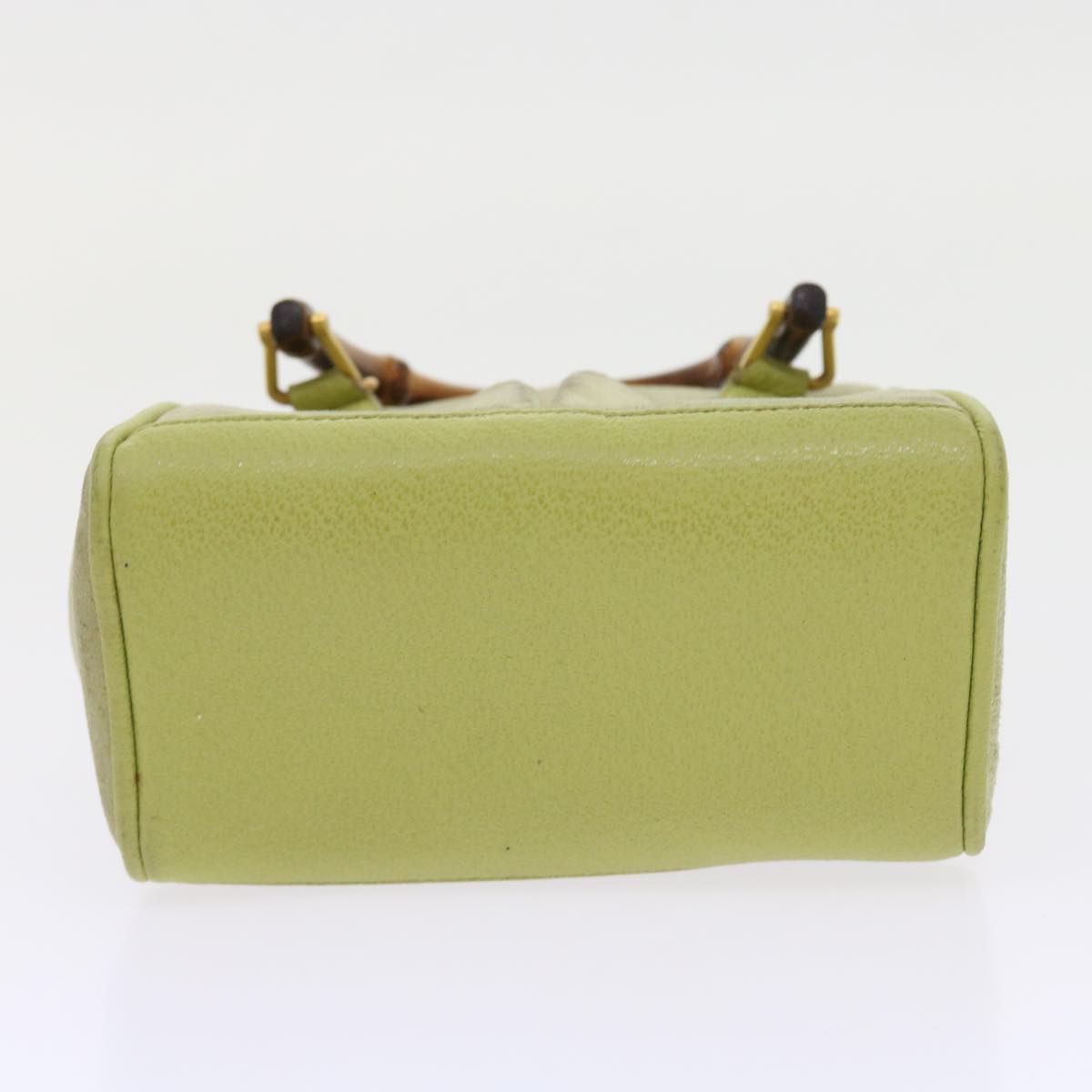 GUCCI Bamboo Hand Bag Suede 2way Green th4105