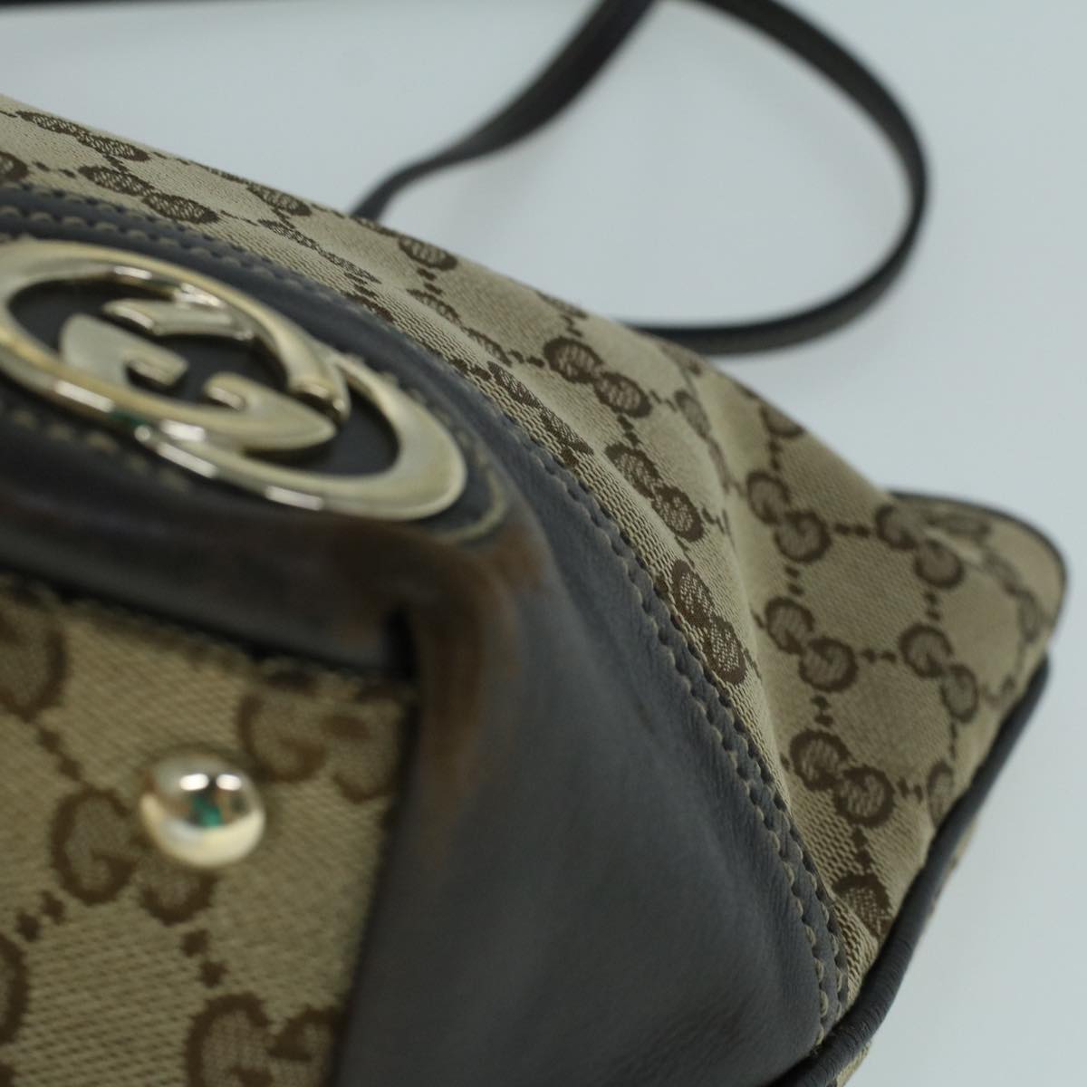 GUCCI GG Canvas Abbey Tote Bag Beige Brown th4111