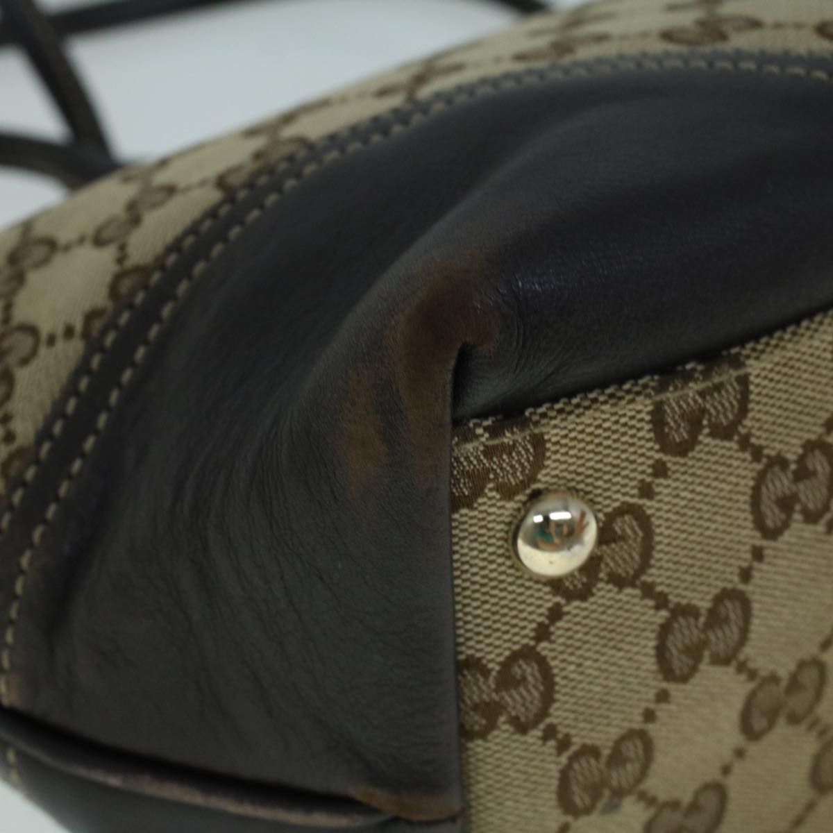 GUCCI GG Canvas Abbey Tote Bag Beige Brown th4111