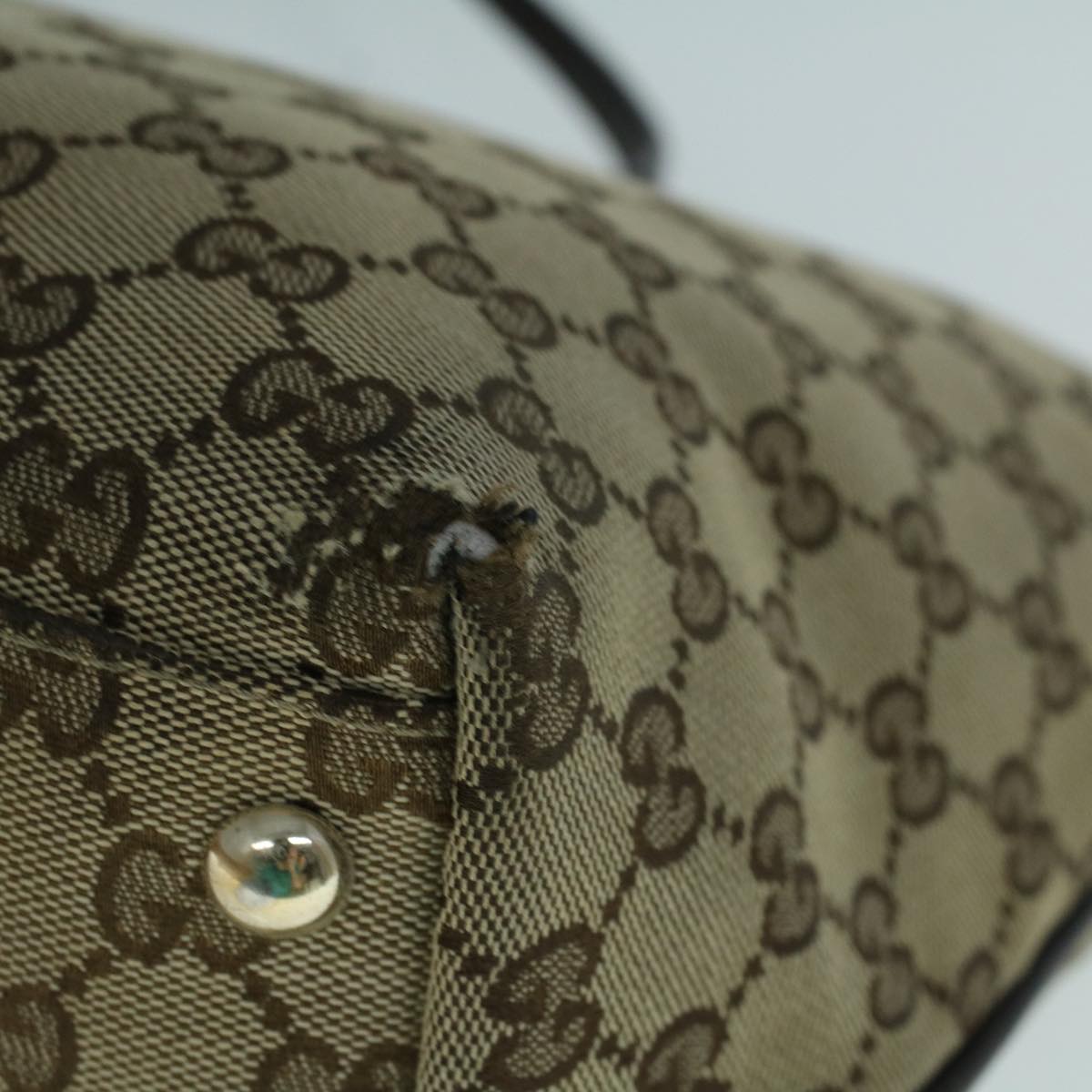 GUCCI GG Canvas Abbey Tote Bag Beige Brown th4111