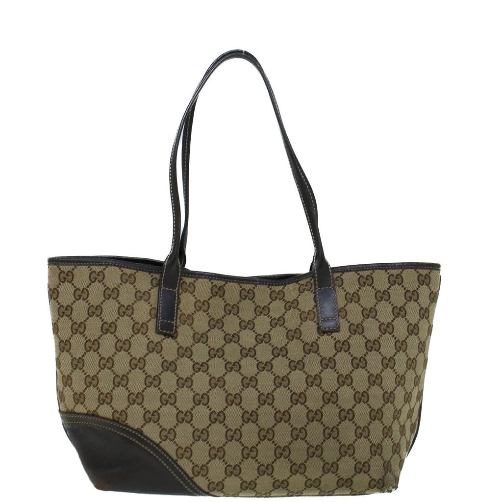 GUCCI GG Canvas Abbey Tote Bag Beige Brown th4111