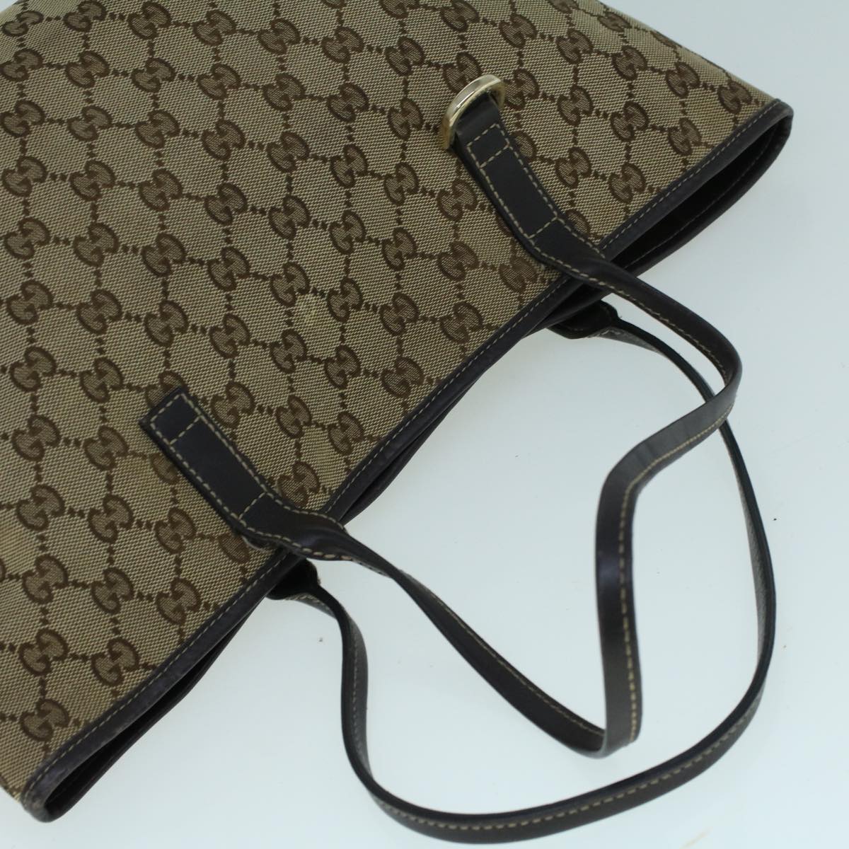 GUCCI GG Canvas Abbey Tote Bag Beige Brown th4111