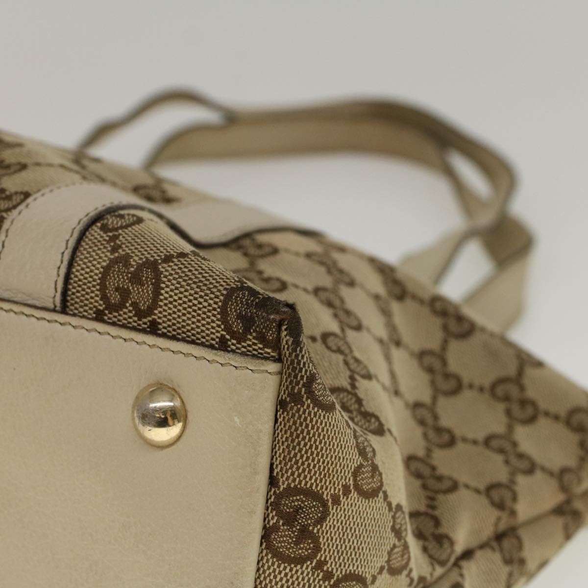 GUCCI GG Canvas Abbey Shoulder Bag Beige 141470 th4120