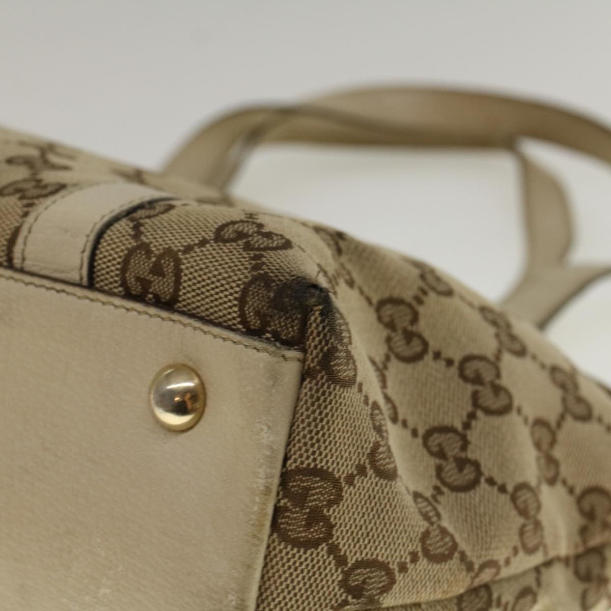GUCCI GG Canvas Abbey Shoulder Bag Beige 141470 th4120