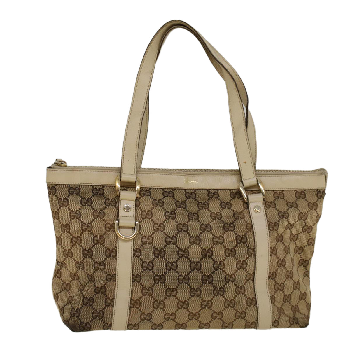 GUCCI GG Canvas Abbey Shoulder Bag Beige 141470 th4120
