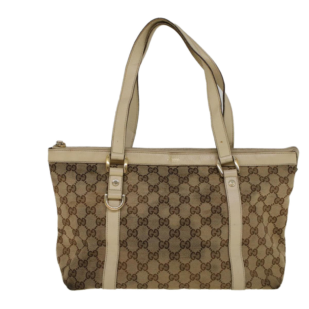 GUCCI GG Canvas Abbey Shoulder Bag Beige 141470 th4120