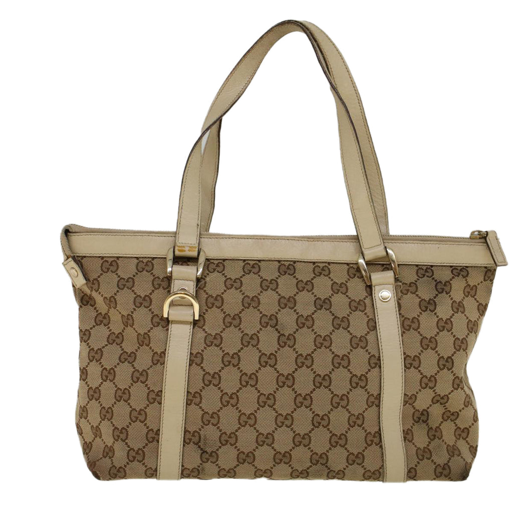 GUCCI GG Canvas Abbey Shoulder Bag Beige 141470 th4120