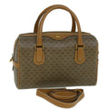 GUCCI Micro GG Canvas Boston Bag PVC Leather 2way Beige th4135