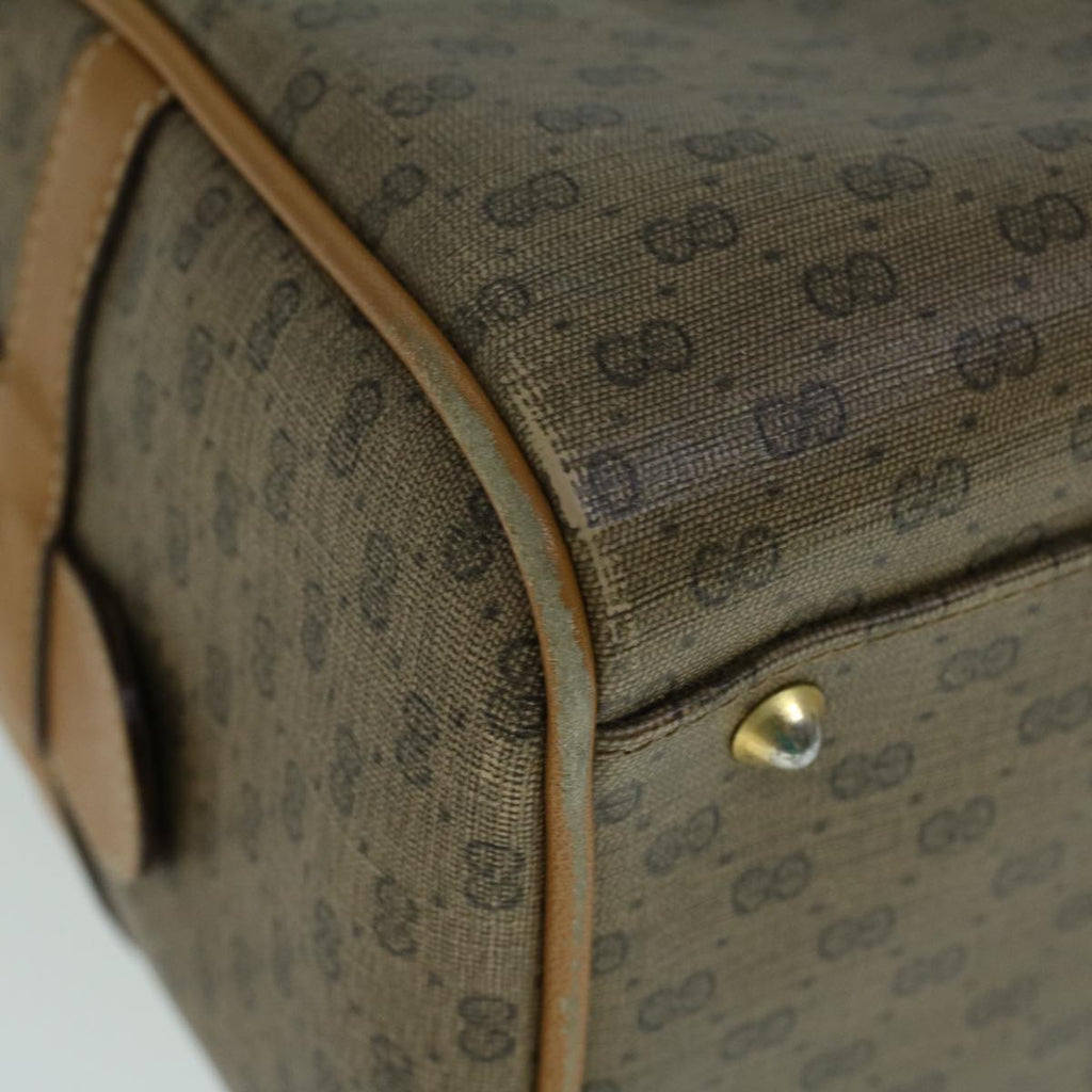 GUCCI Micro GG Canvas Boston Bag PVC Leather 2way Beige th4135