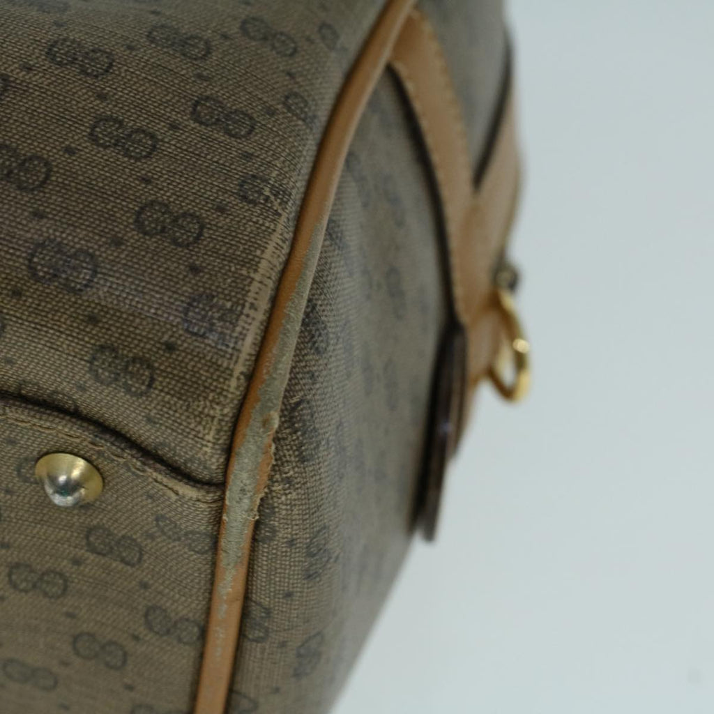 GUCCI Micro GG Canvas Boston Bag PVC Leather 2way Beige th4135