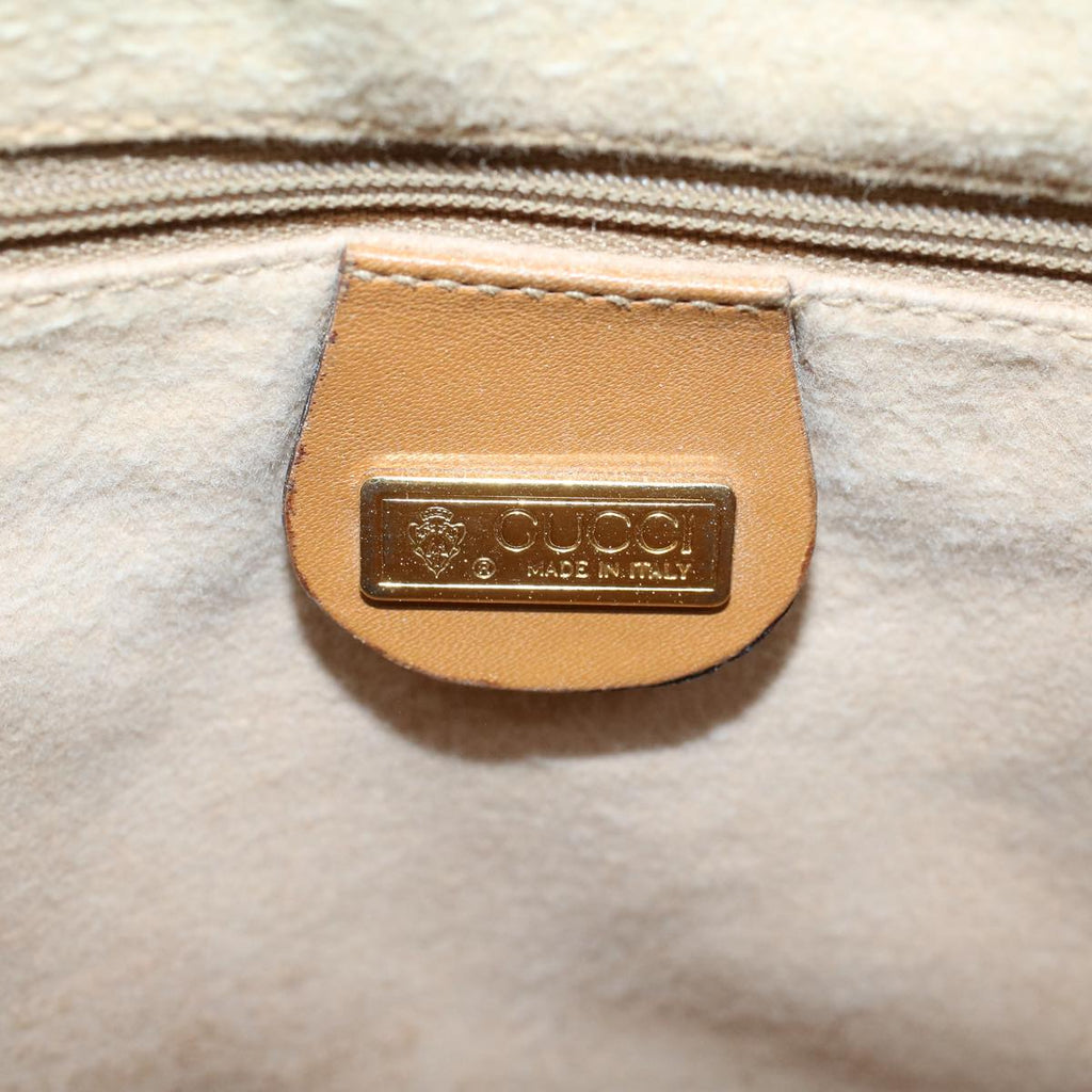 GUCCI Micro GG Canvas Boston Bag PVC Leather 2way Beige th4135