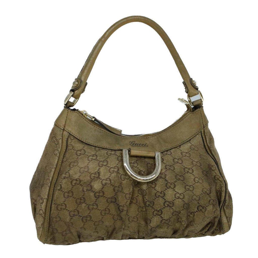 GUCCI GG Crystal Shoulder Bag Coated Canvas Gold 190525 th4147