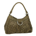 GUCCI GG Crystal Shoulder Bag Coated Canvas Gold 190525 th4147