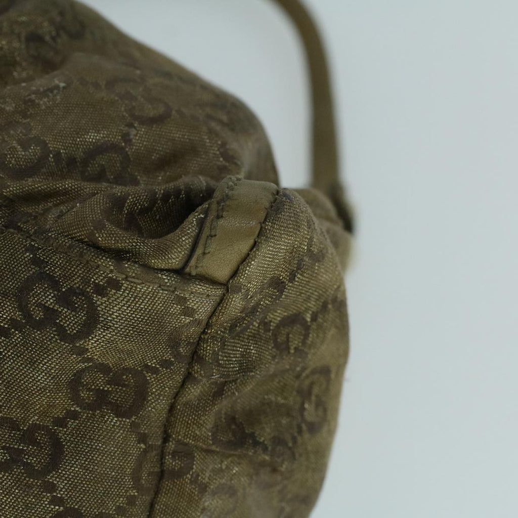 GUCCI GG Crystal Shoulder Bag Coated Canvas Gold 190525 th4147