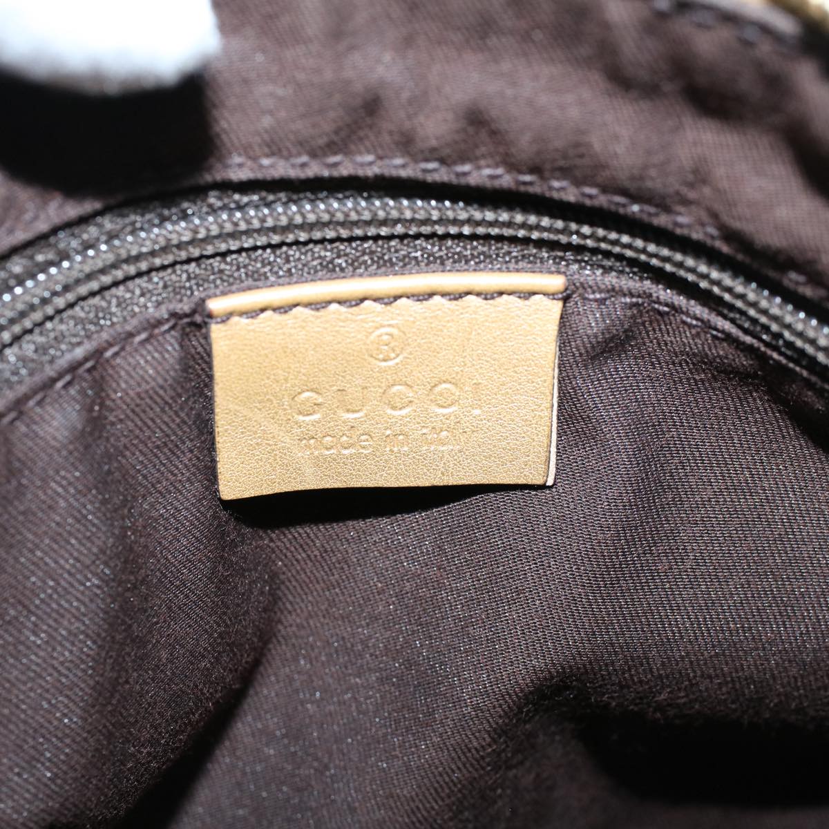 GUCCI GG Crystal Shoulder Bag Coated Canvas Gold 190525 th4147