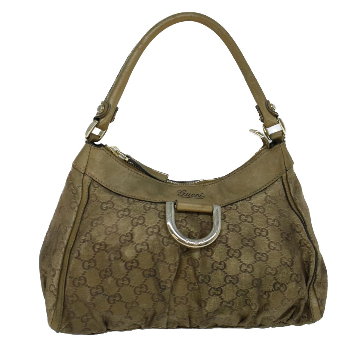 GUCCI GG Crystal Shoulder Bag Coated Canvas Gold 190525 th4147