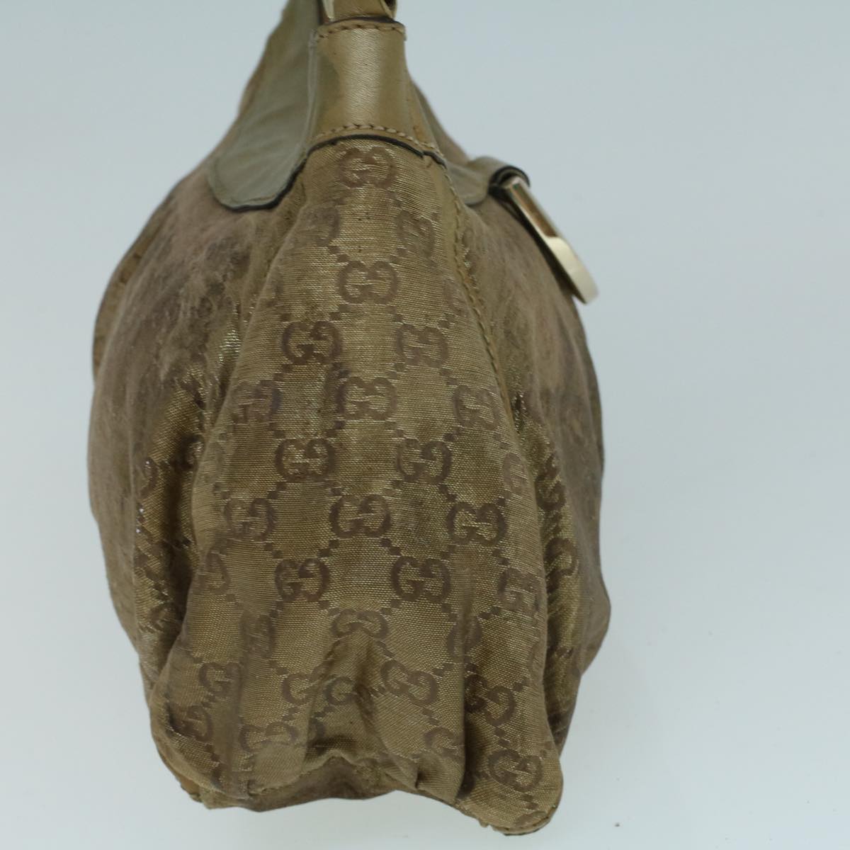 GUCCI GG Crystal Shoulder Bag Coated Canvas Gold 190525 th4147