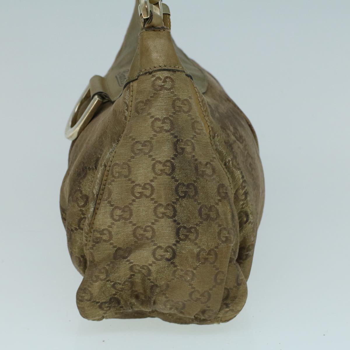 GUCCI GG Crystal Shoulder Bag Coated Canvas Gold 190525 th4147