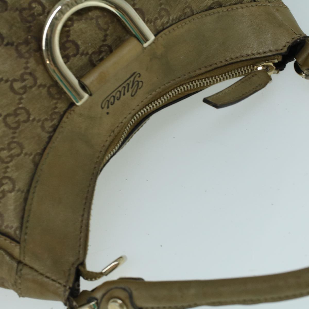 GUCCI GG Crystal Shoulder Bag Coated Canvas Gold 190525 th4147
