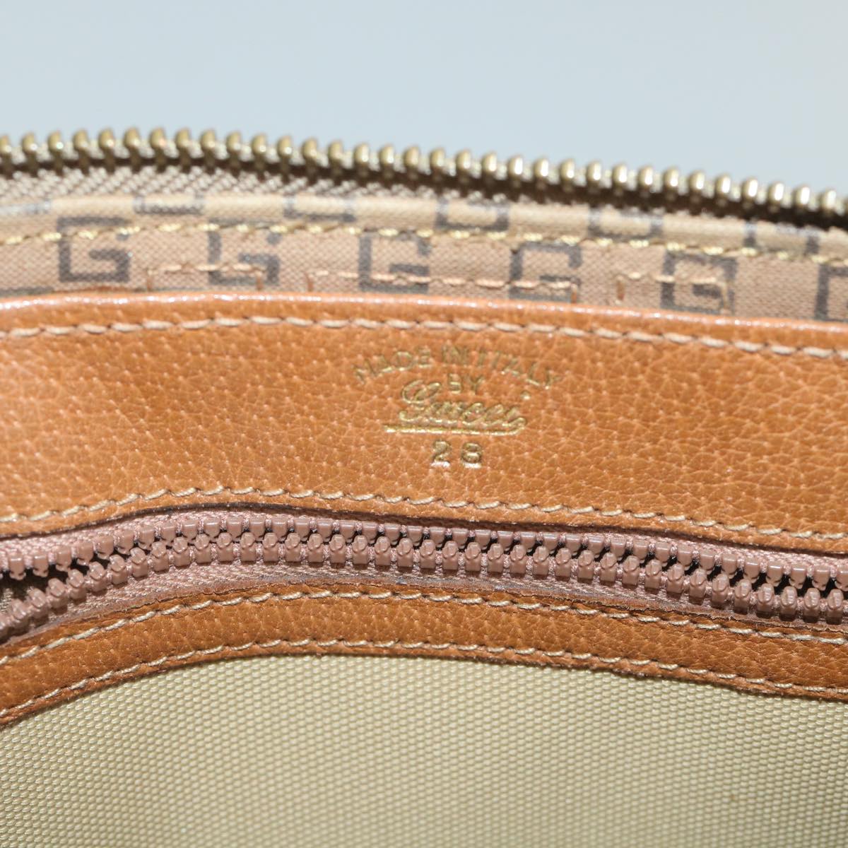 GUCCI Web Sherry Line Hand Bag Canvas 2way Beige Red Green th4154