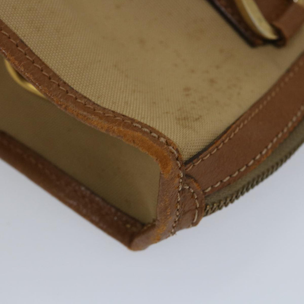 GUCCI Web Sherry Line Hand Bag Canvas 2way Beige Red Green th4154