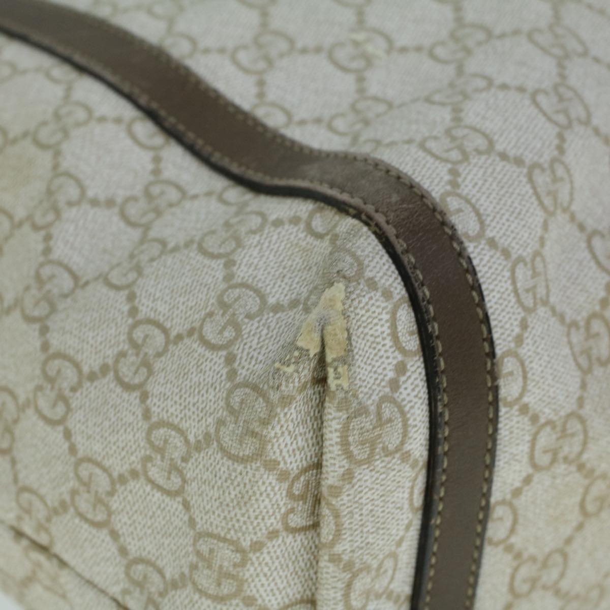 GUCCI GG Supreme Tote Bag PVC Leather Beige 336777 th4158