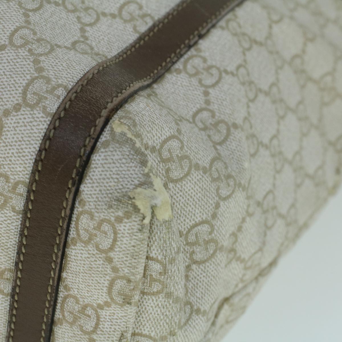 GUCCI GG Supreme Tote Bag PVC Leather Beige 336777 th4158