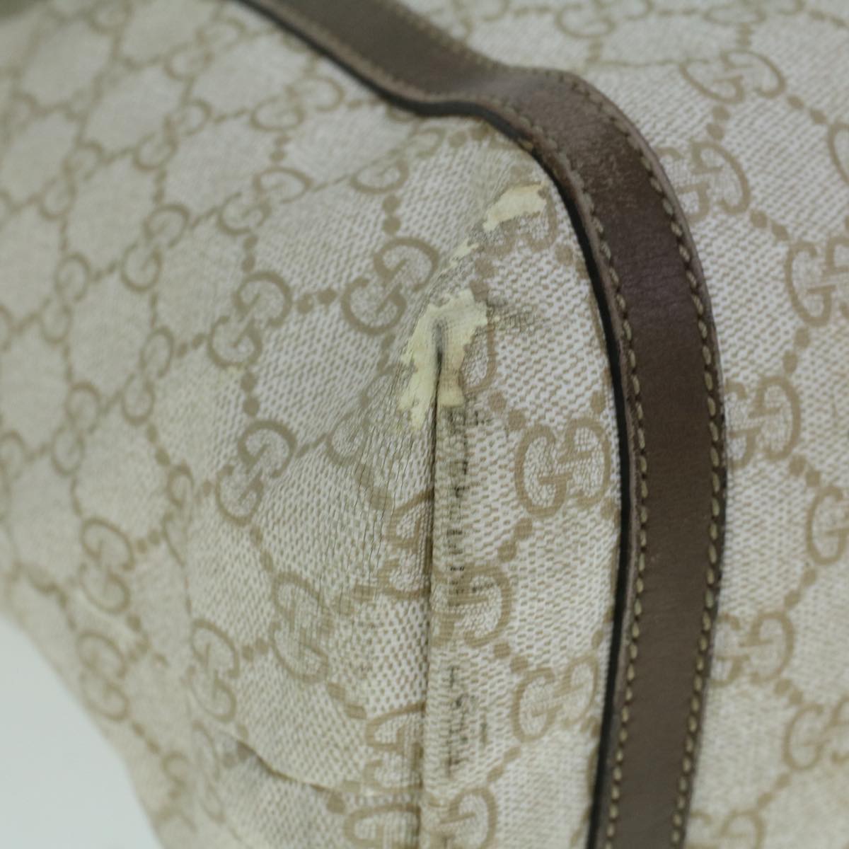 GUCCI GG Supreme Tote Bag PVC Leather Beige 336777 th4158