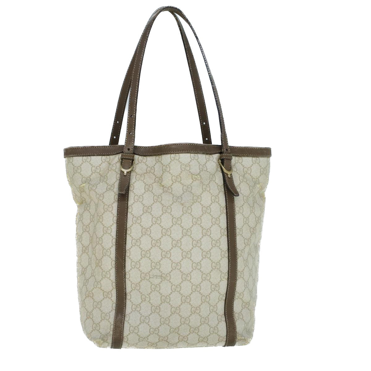 GUCCI GG Supreme Tote Bag PVC Leather Beige 336777 th4158