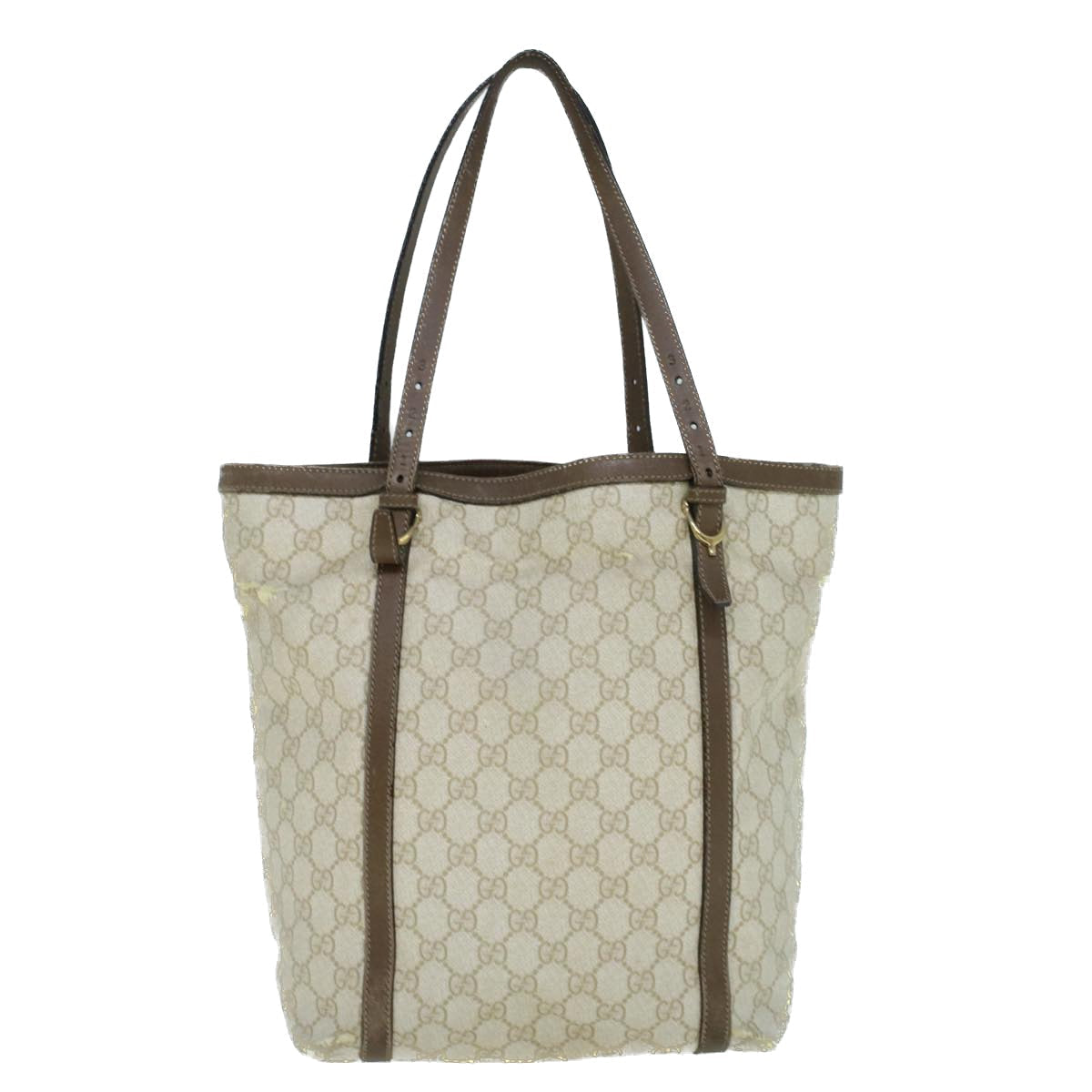 GUCCI GG Supreme Tote Bag PVC Leather Beige 336777 th4158