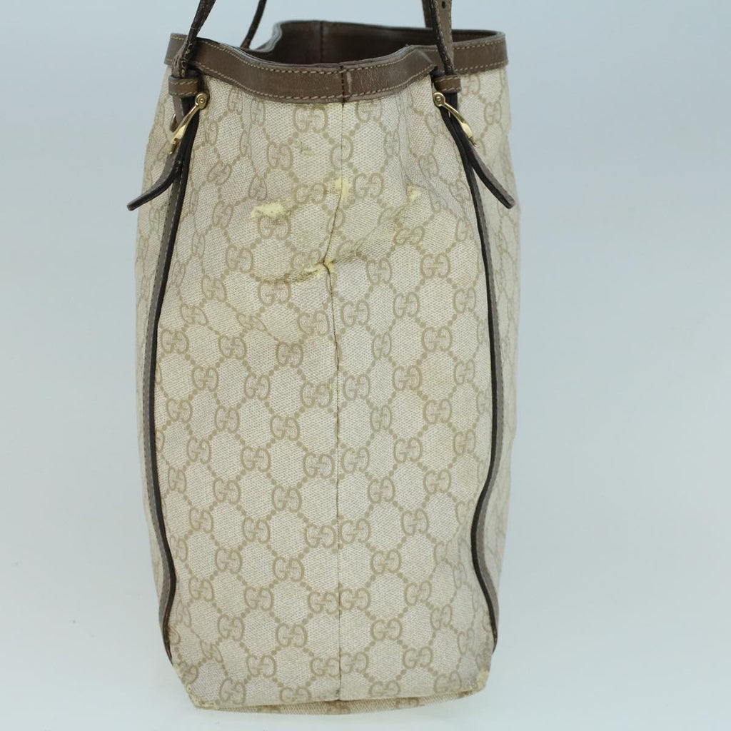 GUCCI GG Supreme Tote Bag PVC Leather Beige 336777 th4158