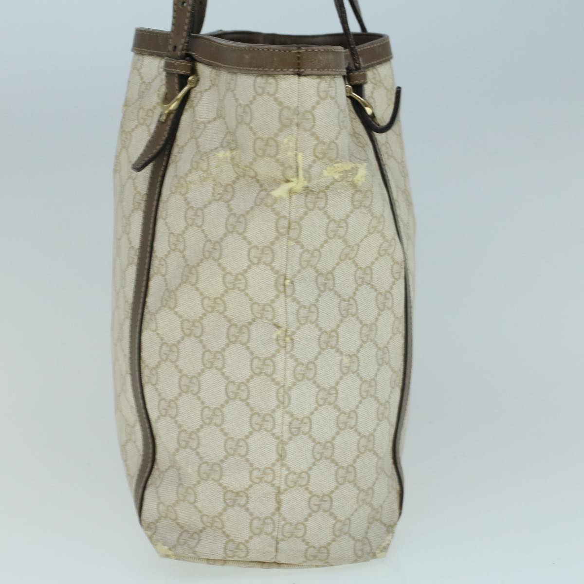 GUCCI GG Supreme Tote Bag PVC Leather Beige 336777 th4158