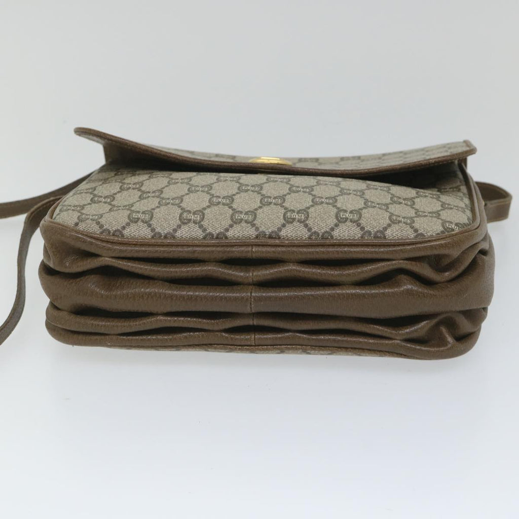 GUCCI GG Plus Supreme Shoulder Bag PVC Leather Beige th4169
