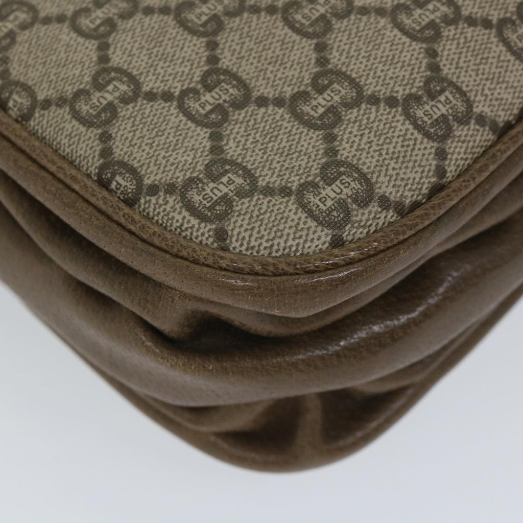 GUCCI GG Plus Supreme Shoulder Bag PVC Leather Beige th4169