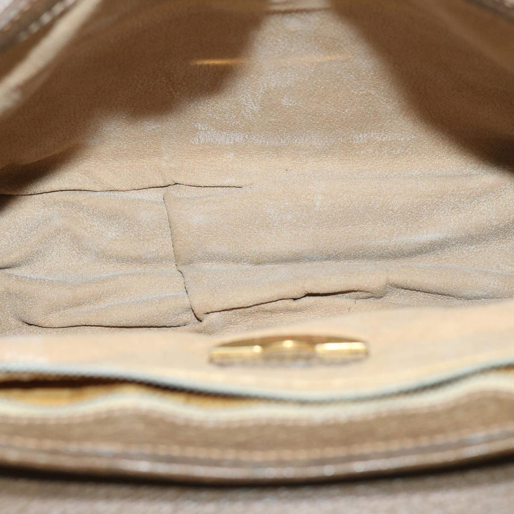 GUCCI GG Plus Supreme Shoulder Bag PVC Leather Beige th4169