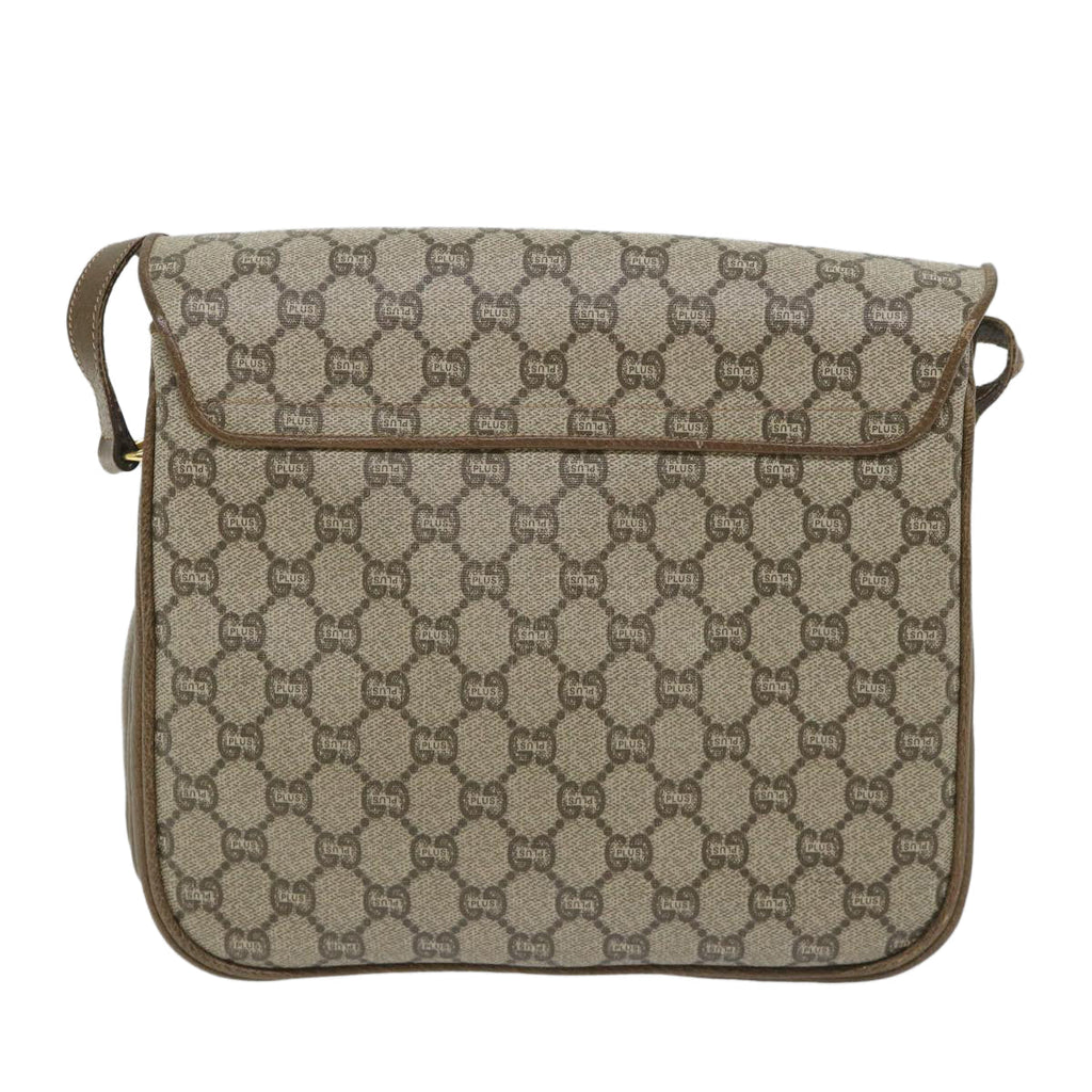 GUCCI GG Plus Supreme Shoulder Bag PVC Leather Beige th4169