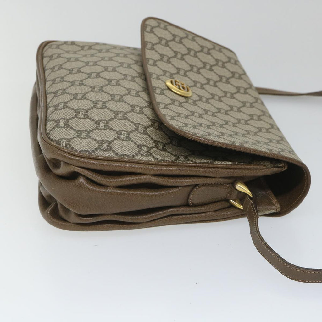 GUCCI GG Plus Supreme Shoulder Bag PVC Leather Beige th4169