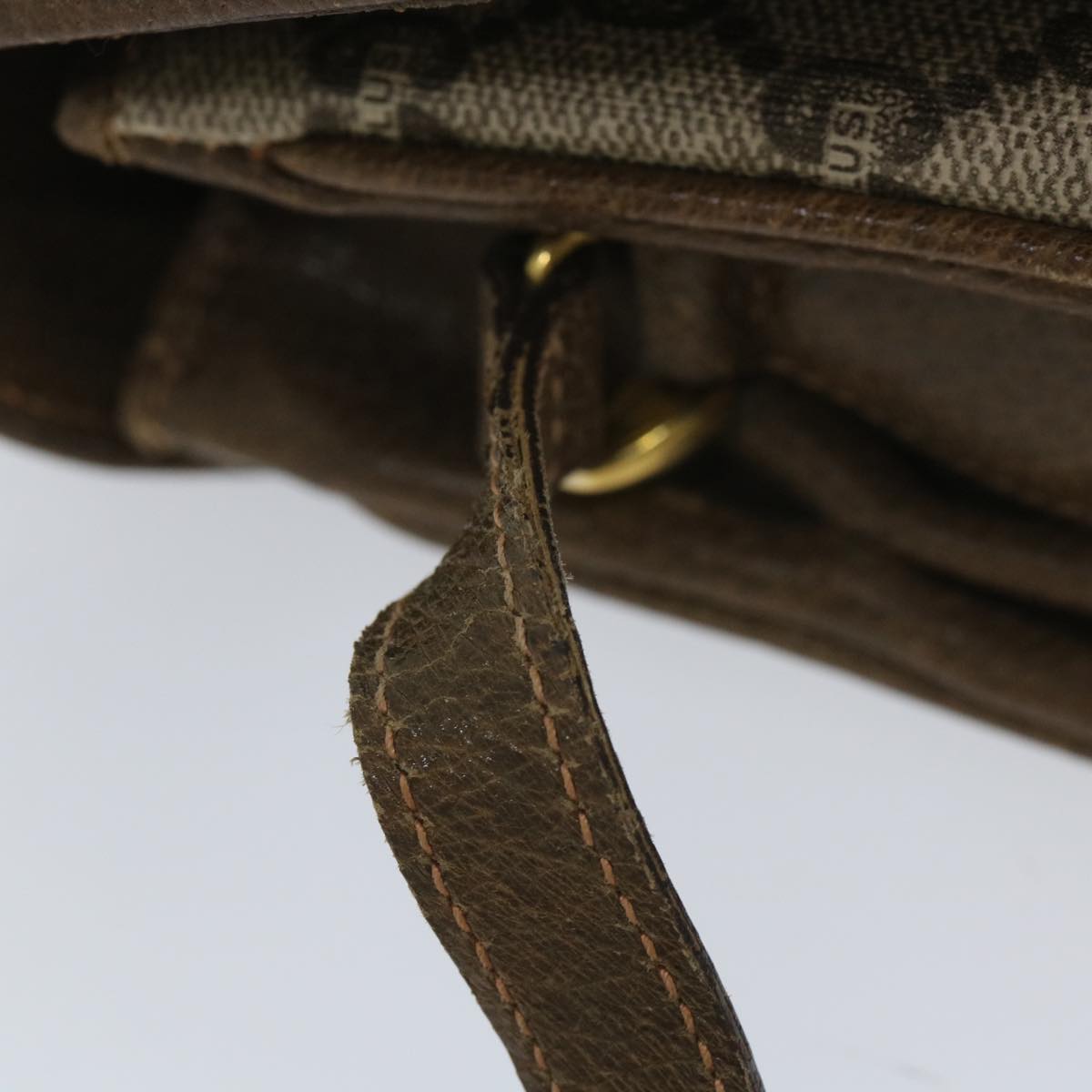 GUCCI GG Plus Supreme Shoulder Bag PVC Leather Beige th4169
