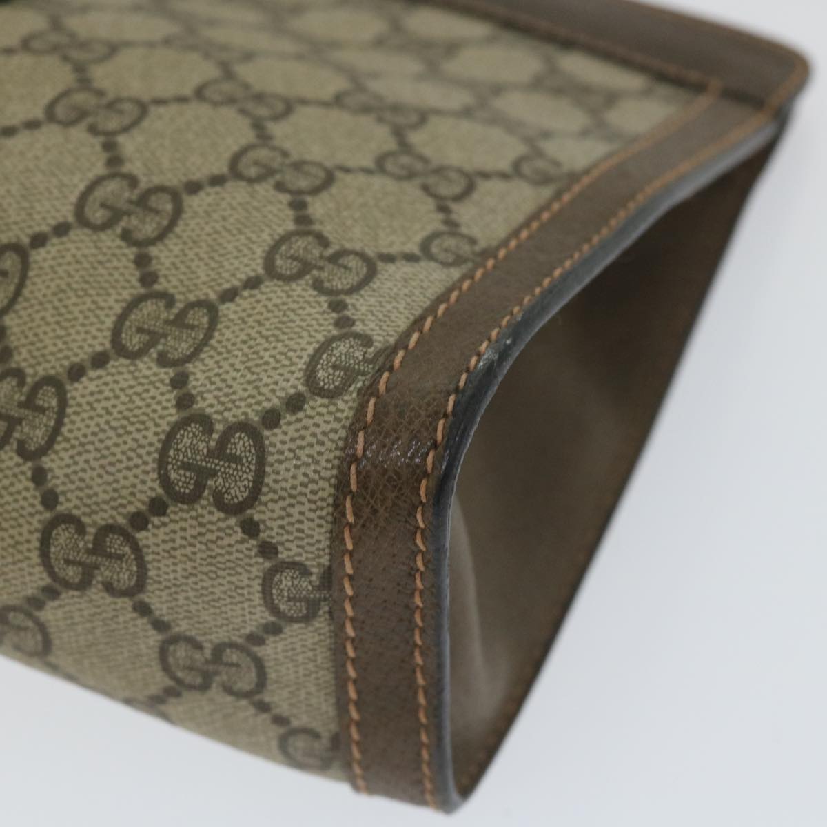 GUCCI GG Supreme Web Sherry Line Clutch Bag Beige Red 89 01 002 th4184