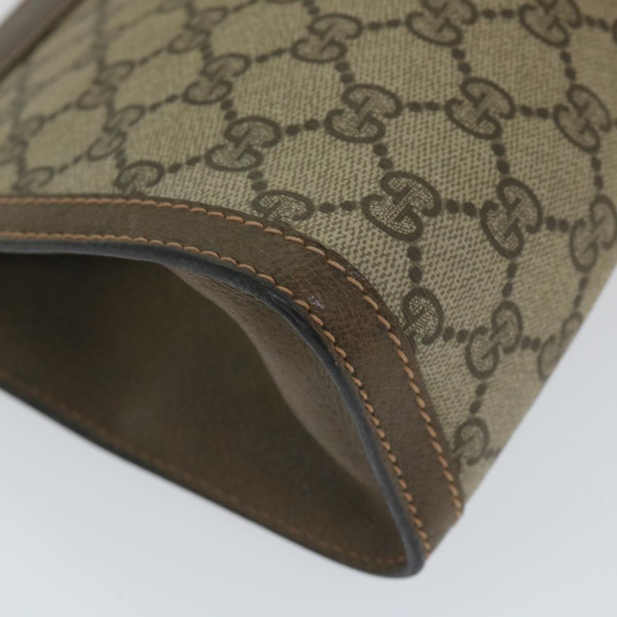 GUCCI GG Supreme Web Sherry Line Clutch Bag Beige Red 89 01 002 th4184