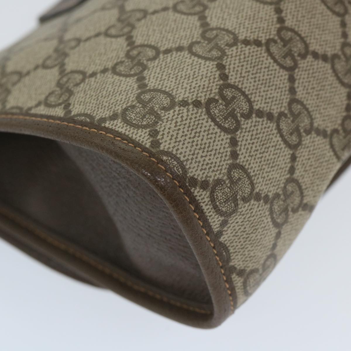 GUCCI GG Supreme Web Sherry Line Clutch Bag Beige Red 89 01 030 th4185