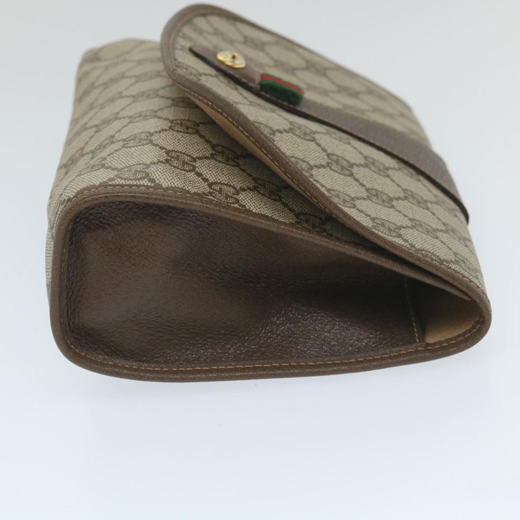 GUCCI GG Supreme Web Sherry Line Clutch Bag Beige Red 89 01 030 th4185